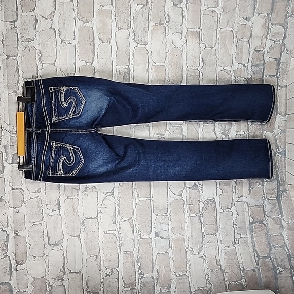 Silver Jeans Suki Mid Rise Straight Leg Dark Blue Wash 29W - Picture 9 of 16